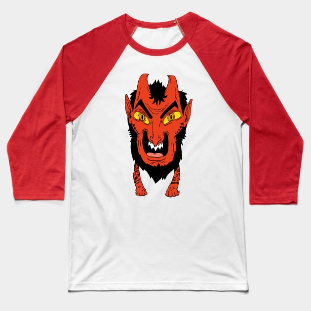 Devil Head Baseball T-Shirt by jonathanmor